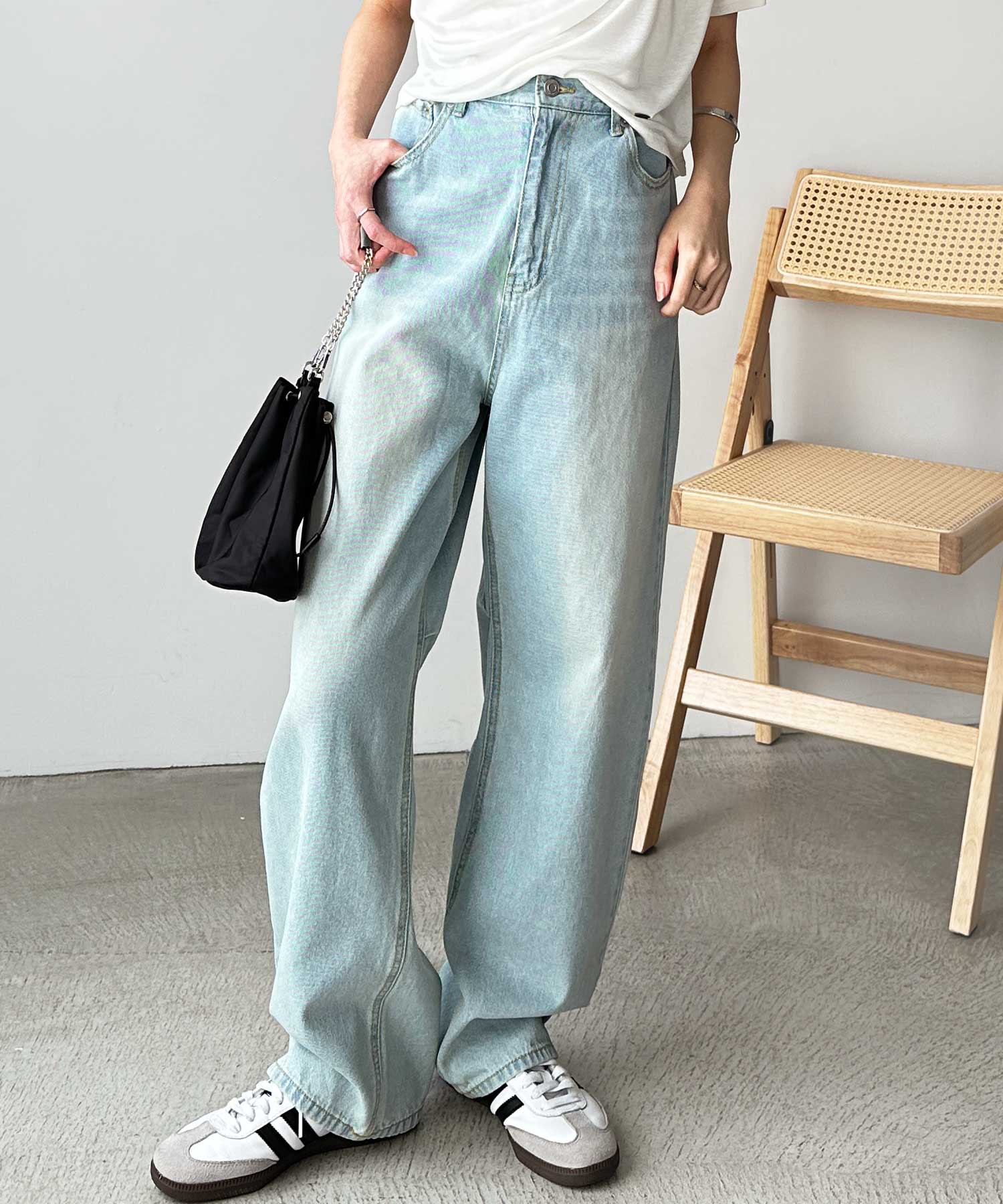 美脚魅せバレルレッグカーブデニムパンツ | ファッション通販サイト NUGU