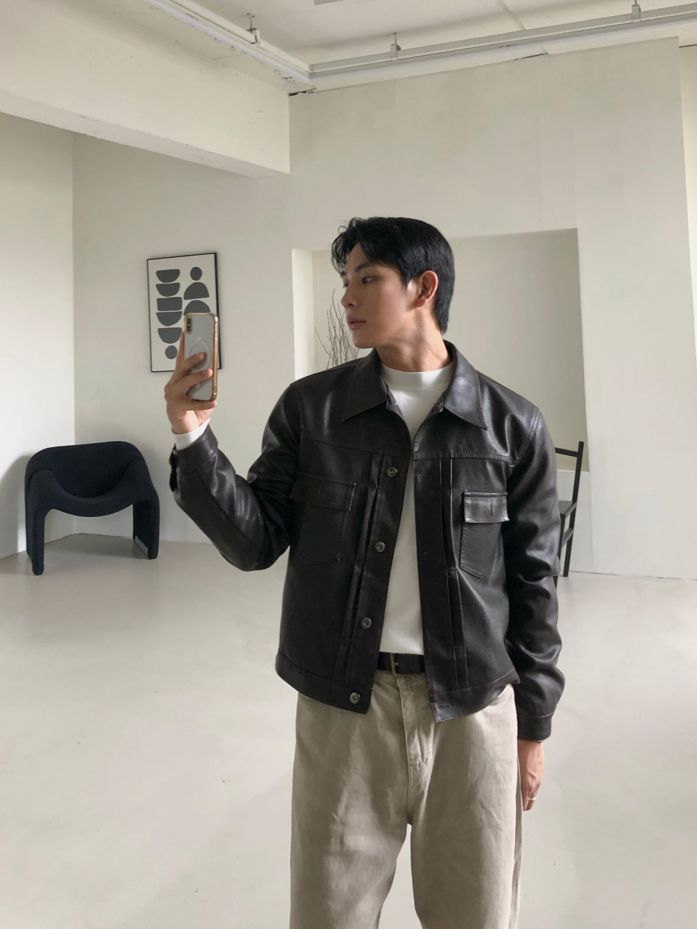 glowny leather trucker jacket | ファッション通販サイト NUGU