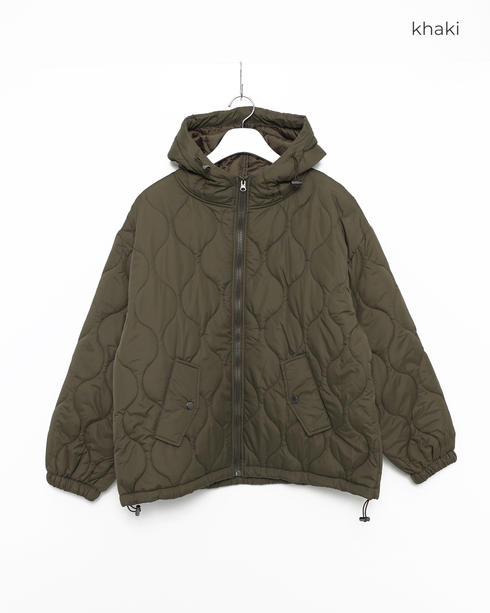 ウェーブキルティングフードパディング | ファッション通販サイト NUGU