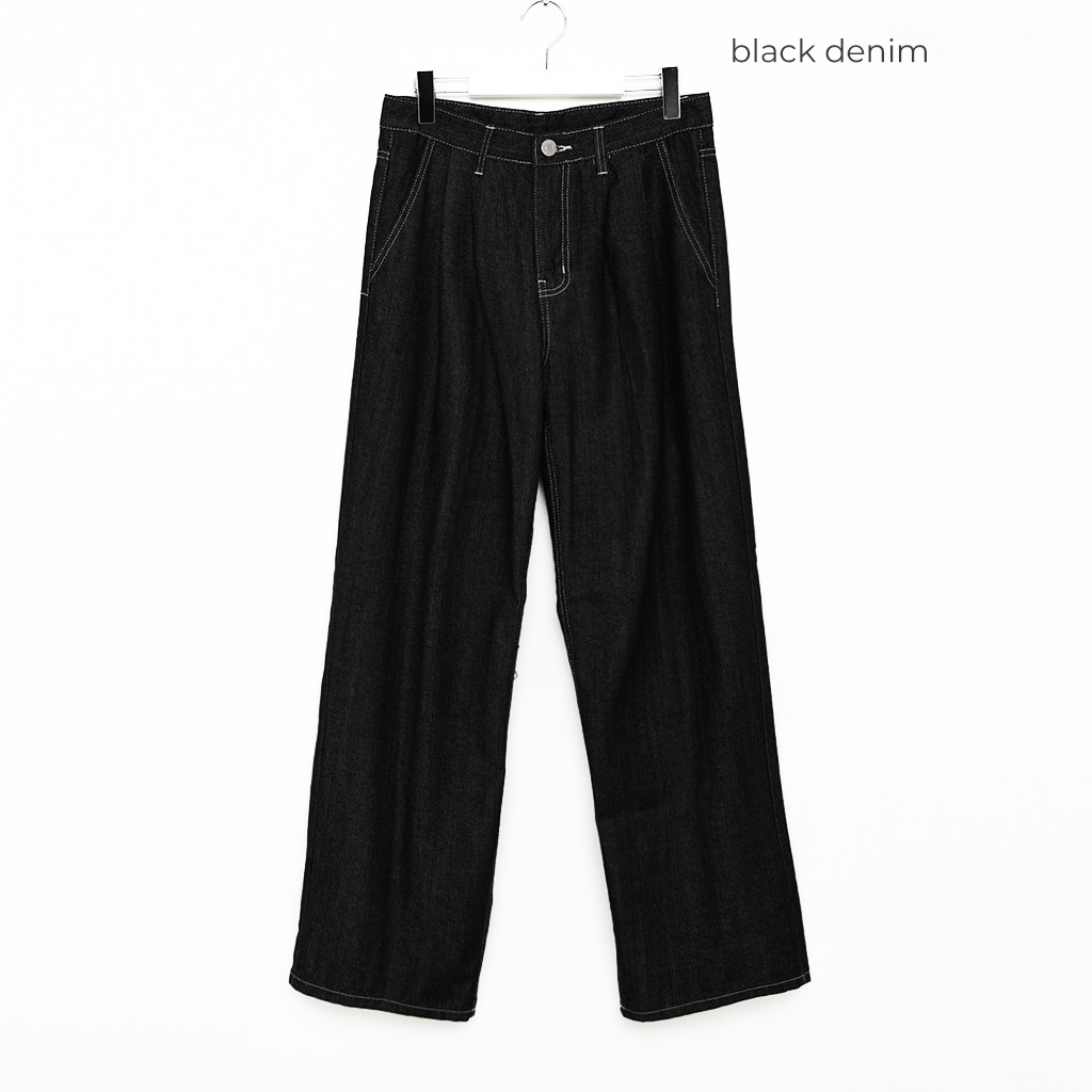 ユニセックス）ツータックリジットデニムパンツ | ファッション通販