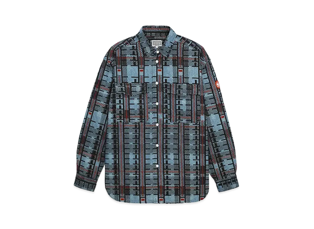 Cav Empt (C.E) CHECK PRINT DENIM SHIRT 