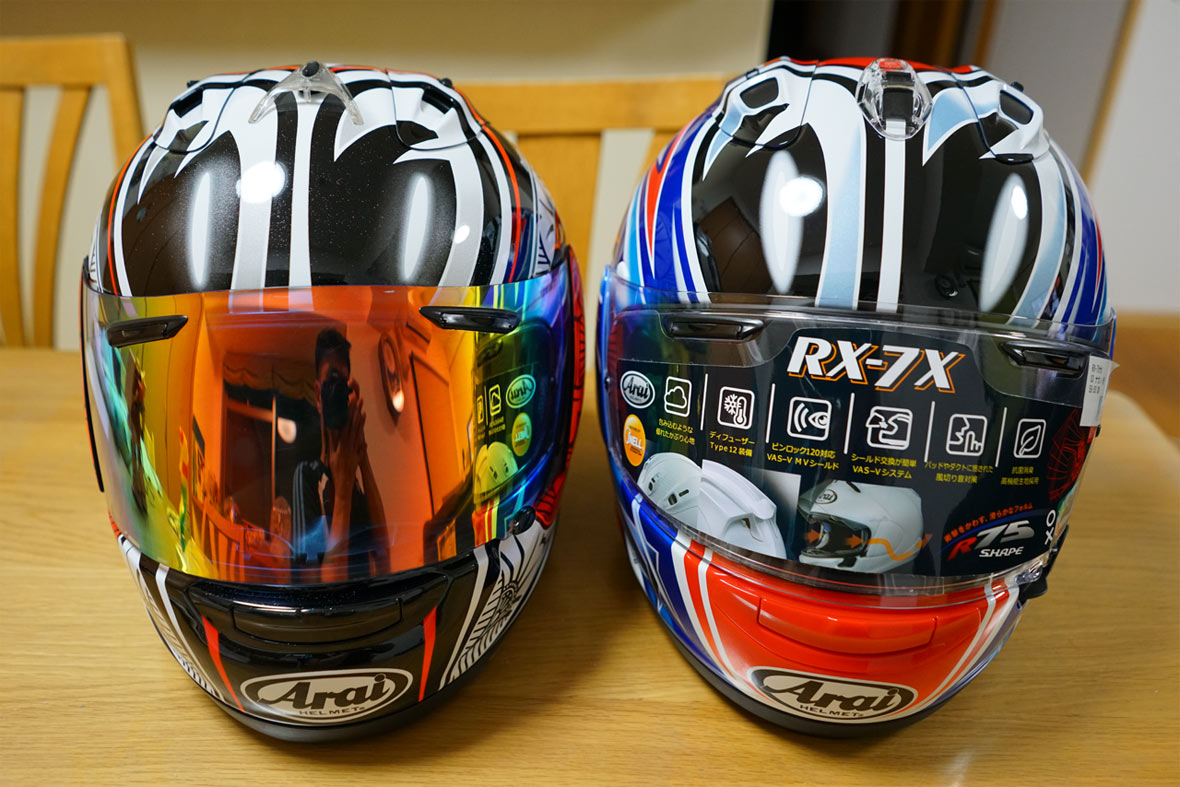 Arai RX-7Xヘルメットの観察とシールドの交換 その1（ホンダ