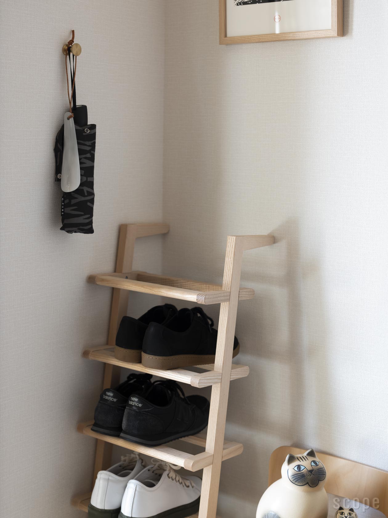 真鍮フック1型｜木壁40kg対応・省スペースで使いやすいネジ式｜SCOPE