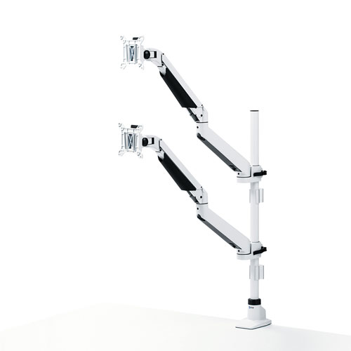 CR-LA1303WN【水平垂直多関節液晶モニターアーム(上下2面・ホワイト