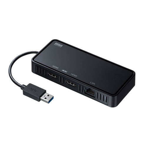 USB-CVU3HD3【USB3.1-HDMIディスプレイアダプタ(4K対応・ 2出力・LAN