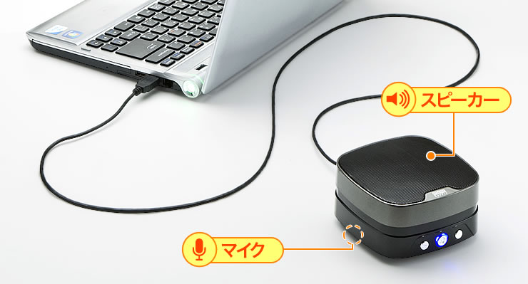 MM-MC28【WEB会議小型スピーカーフォン】SkypeなどのWEB会議に最適な高