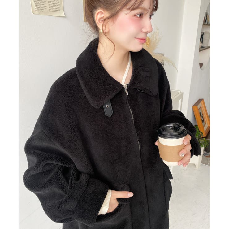 2WAYアレンジカラーテディベアボアブルゾン[品番：ERMW0004257