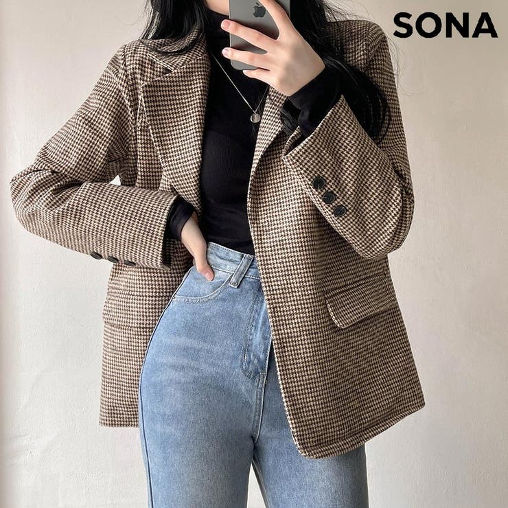 SONYUNARA(ソニョナラ)ハウンドトゥース柄ジャケット[品番