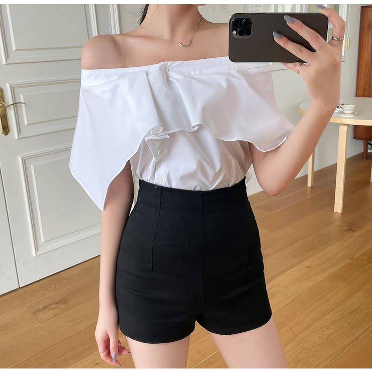 CHUU(チュー)スリムハイウエストショートパンツ[品番：NWIW0008615