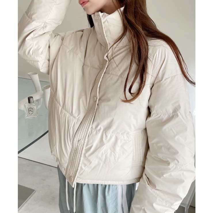 レザーライク 中綿 ショート ダウンジャケット[品番：ORGW0009221