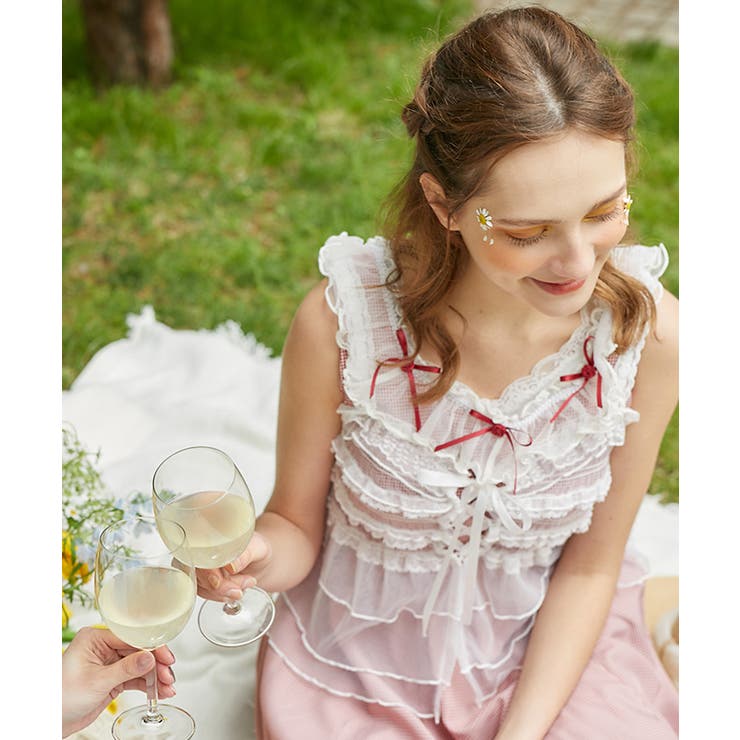 フリルチュールビスチェ[品番：IGAW0004998]｜axes femme（アクシーズ