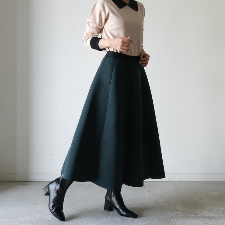 絶妙なフレアシルエットが美しい！ダンボールニットフレアスカート