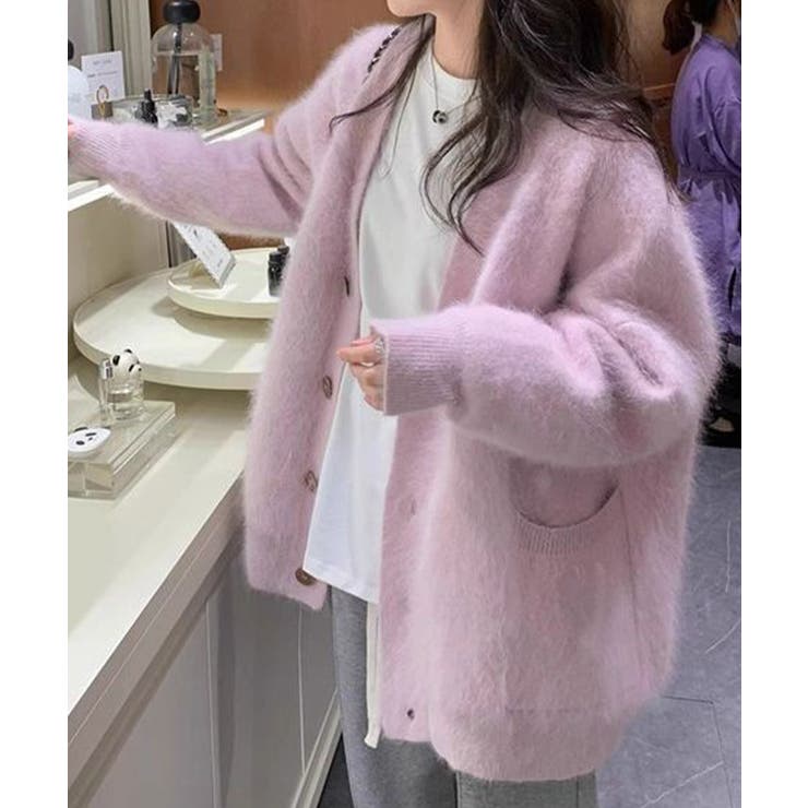 モヘアカーディガン【AW】[品番：XT000009643]｜aimoha （アイモハ）の