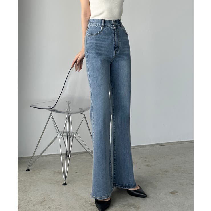 Louere ストレッチフレアデニムパンツ[品番：AMTW0012444]｜Louere