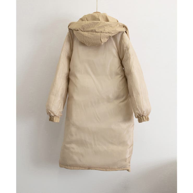 フェイクダウンコート中綿入りロングコート[品番：AGCW0005977