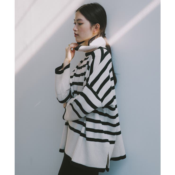 天竺編み ボーダー ニット[品番：AZ000004131]｜andme（アンドミー）の