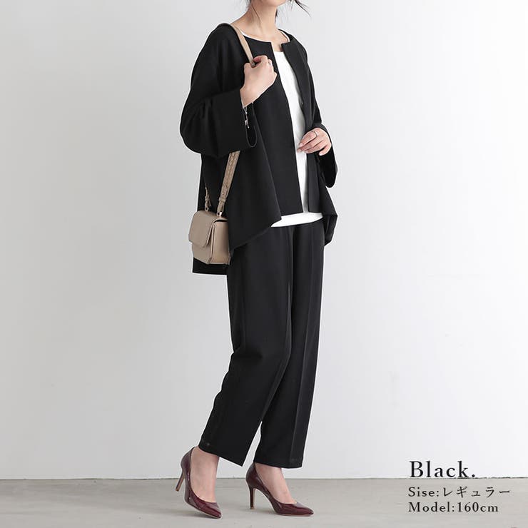 ノーカラーゆるセットアップ セレモニースーツ パンツスーツ[品番