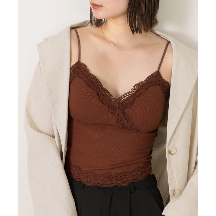 カップ付き レースキャミソール[品番：ADEW0004382]｜ad thie