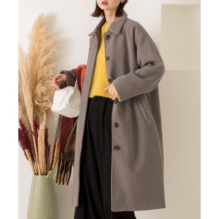 ステンカラーロングコート アウター コート[品番：ADEW0000635]｜ad