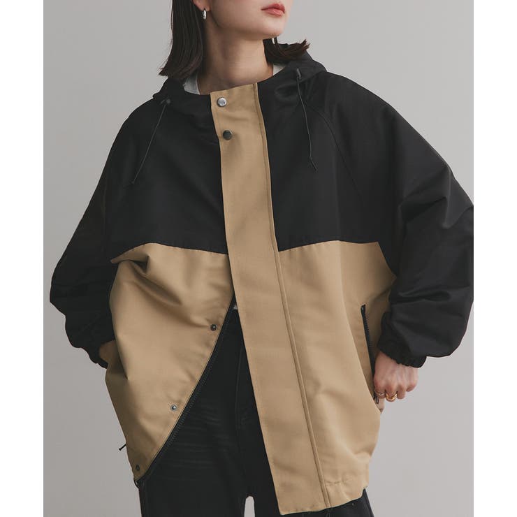 マウンテンパーカー ラグラン ドローコード モンスター フード[品番