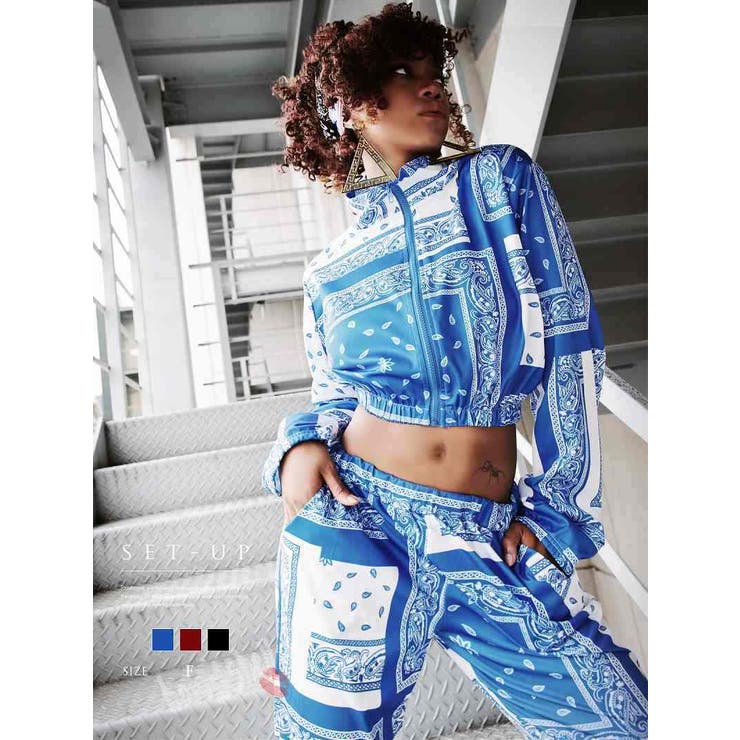 セットアップ LA風セットアップ ペイズリー柄[品番：RV000010803