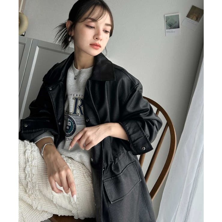 1点投入高級感。ヴィンテージ風フェイクレザーウエストドロスト