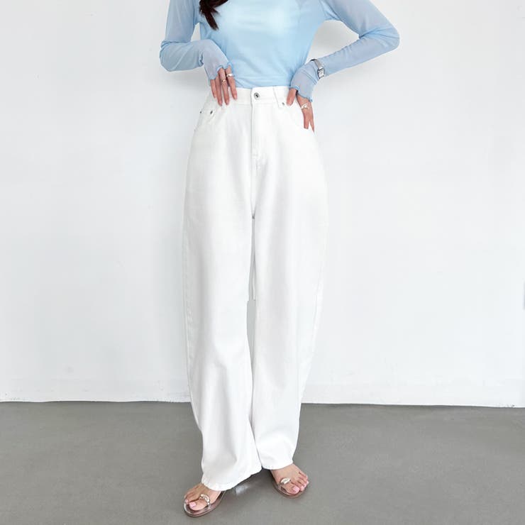 カーブパンツ カーブデニムパンツ ワイドパンツ[品番：COCW0005596