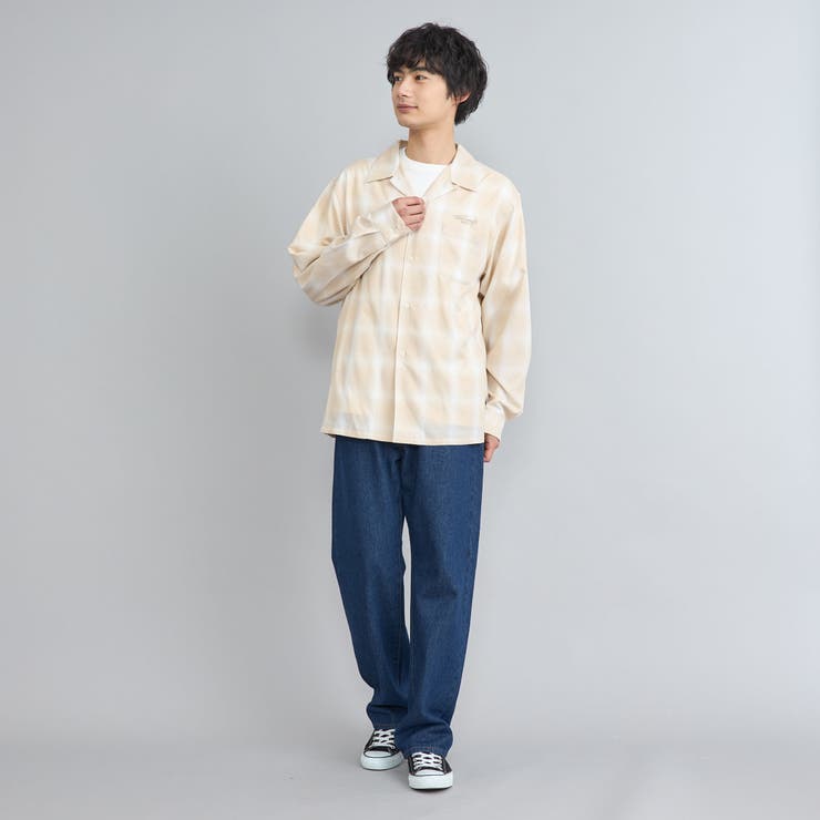 TOWNCRAFT（タウンクラフト）別注オンブレチェックオープンカラー