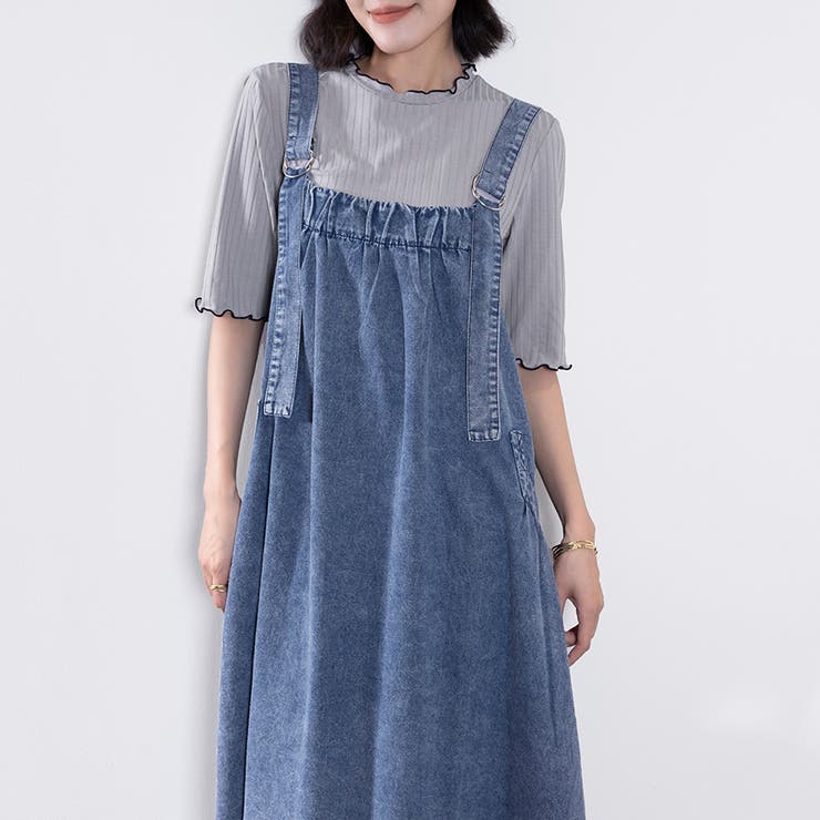 ジャンパースカート ジャンパーワンピース デニムワンピース[品番