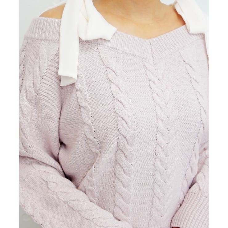 ラメカタリボンニット[品番：TRNW0002166]｜FUN（ファン）のレディース