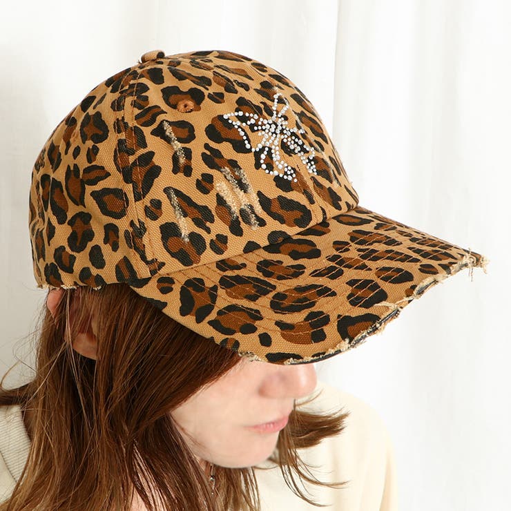 りぼんラインストーンヒョウ柄CAP[品番：GORW0009485]｜GORGE