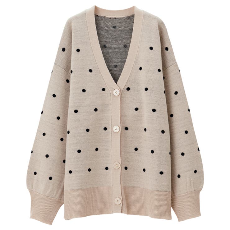 ドット柄Vネックカーディガン[品番：GERW0010515]｜GeeRA（ジーラ）の