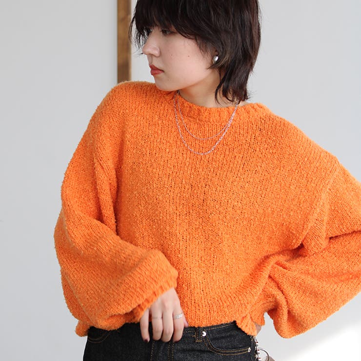 ブークレ素材ニットプルオーバー[品番：GERW0010864]｜GeeRA（ジーラ