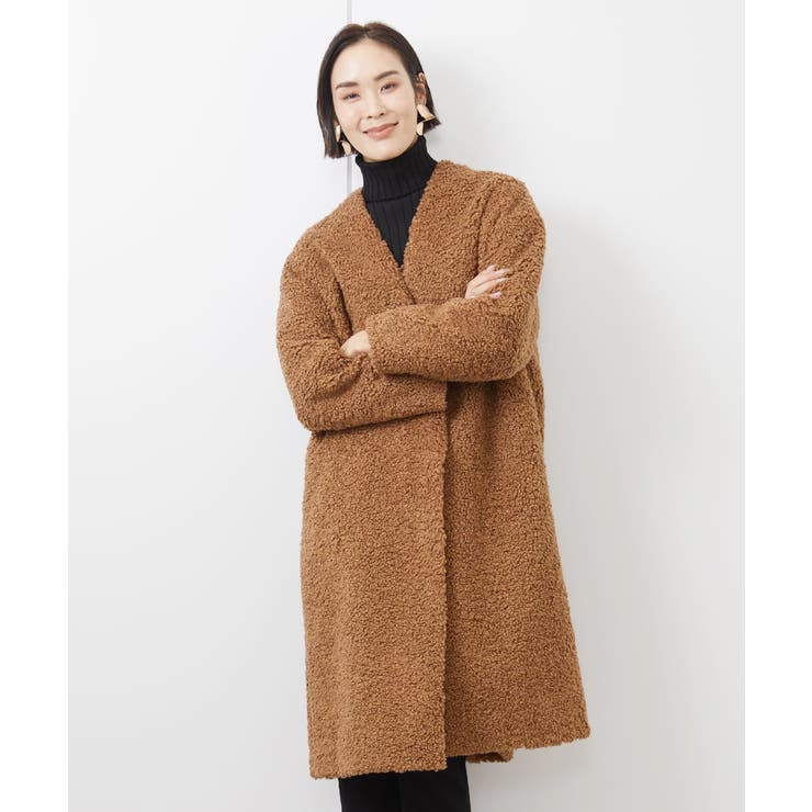 ノーカラーボアコート[品番：ITKW0019796]｜MICHEL KLEIN（ミッシェル