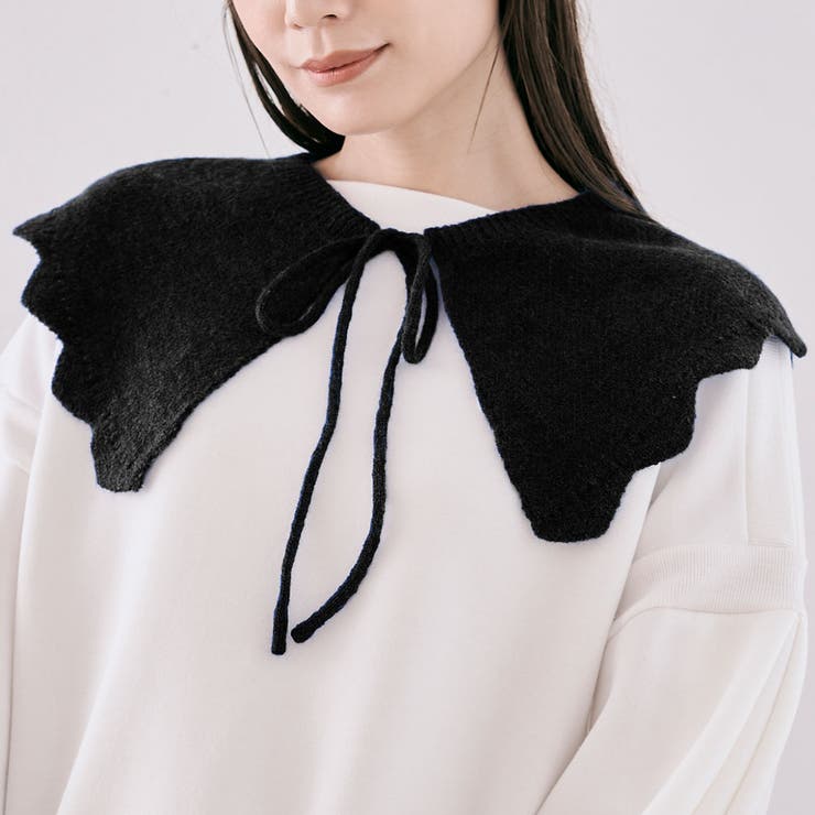 スカラップニット付け襟 アクセサリー 小物[品番：IK000007073