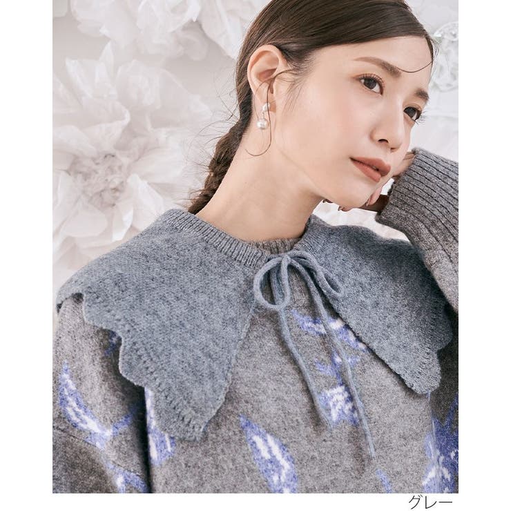 スカラップニット付け襟 アクセサリー 小物[品番：IK000007073