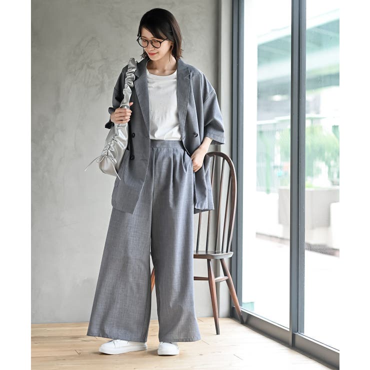 ダブルビッグジャケット×ワイドパンツセットアップ[品番：RPSW0003953