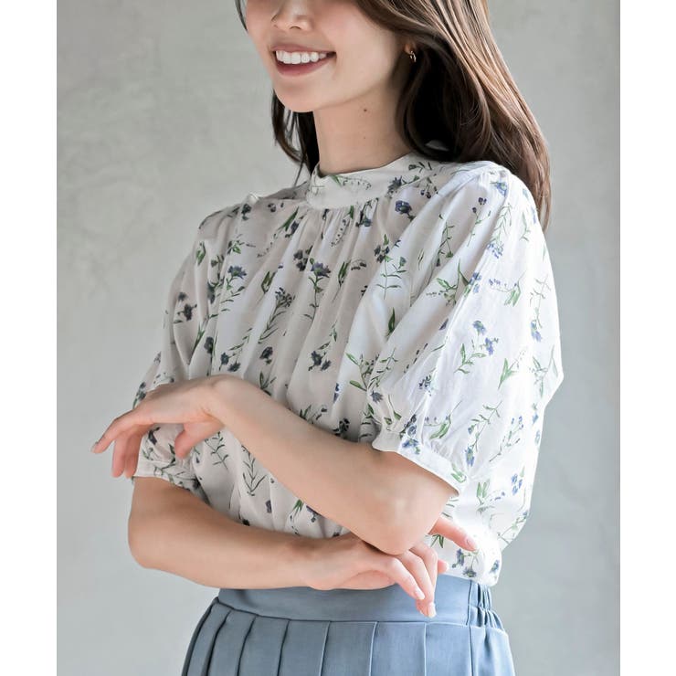 花柄プチハイネック7分袖ブラウス[品番：RPSW0001456]｜rps（アール