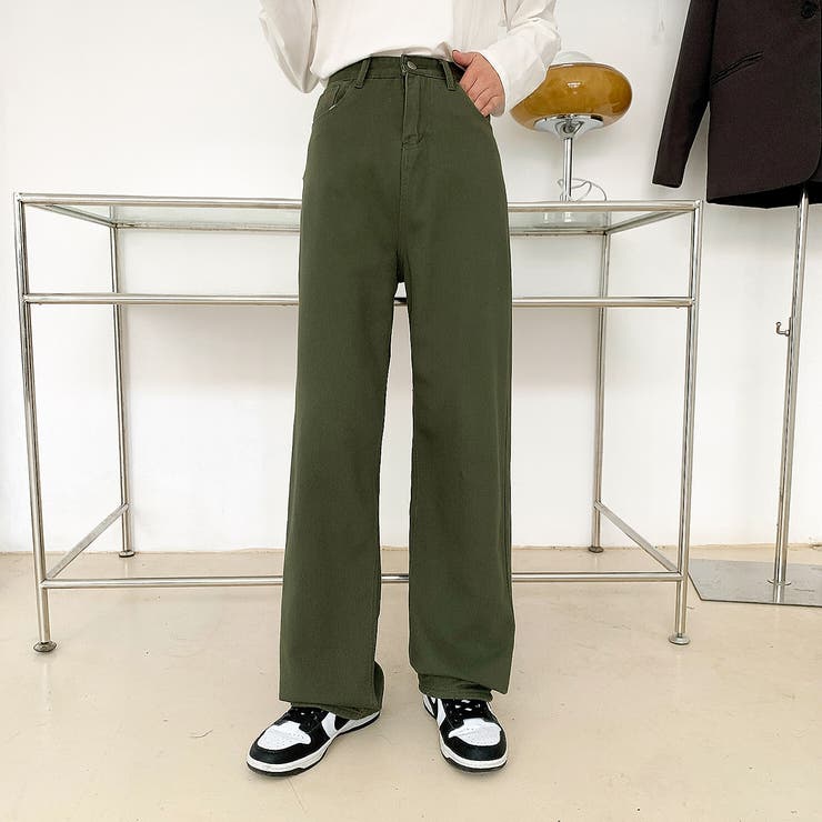 バックレースアップデニムワイドパンツ 春 夏[品番：SHNW0005794