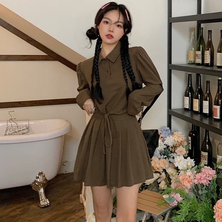 赤字覚悟！処分セール】若く見えるポロTシャツ&プリーツスカート