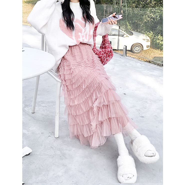 チュールティアードスカート 全5色 バレエコア[品番：KH000013630