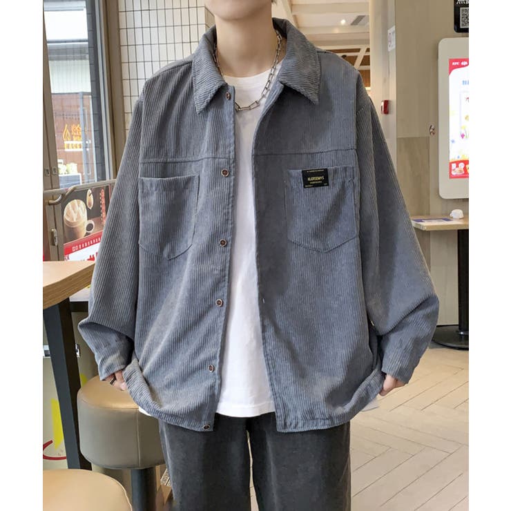 SETUP7】ワンポイントロゴコーデュロイシャツジャケット KNF037[品番