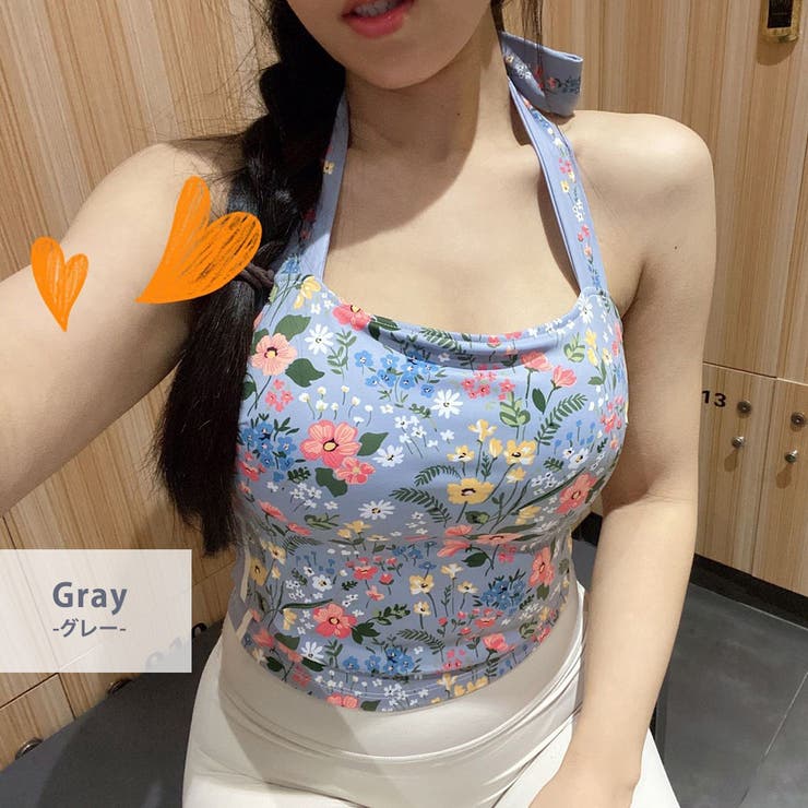 ヨガウェア ブラトップス 花柄[品番：TY000007877]｜teddyshop