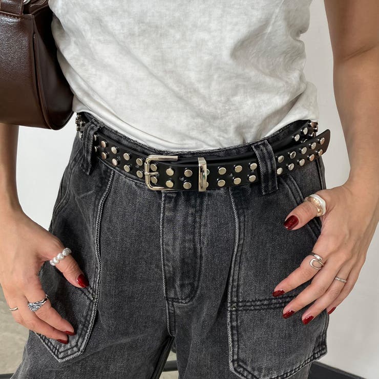 Wスタッズベルト[品番：NHGW0005606]｜non-hedge （ノンヘッジ）の