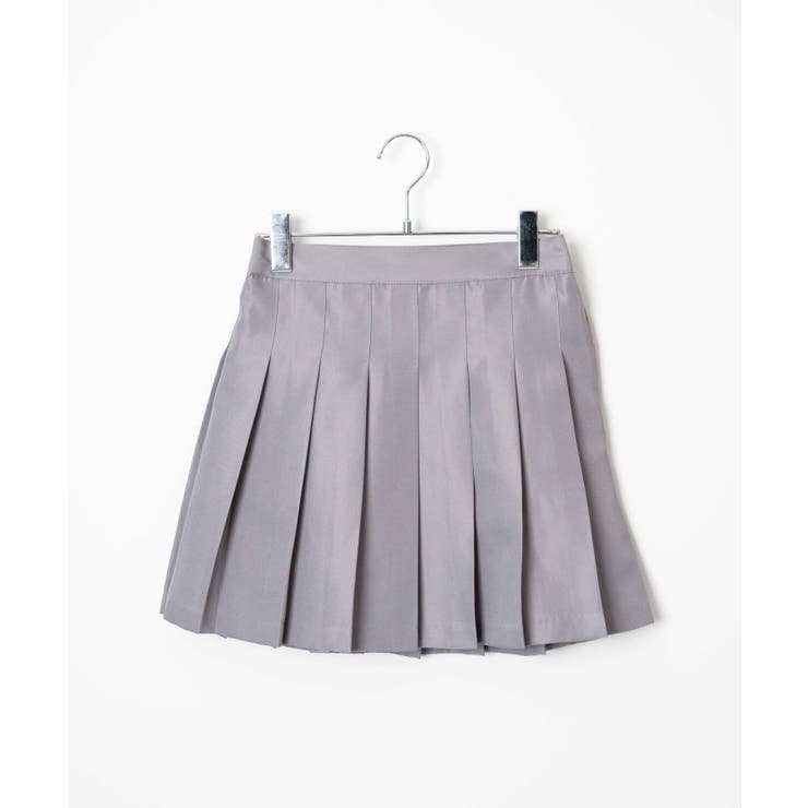 ポケット付き無地プリーツスカート 制服 学校[品番：WG010086494