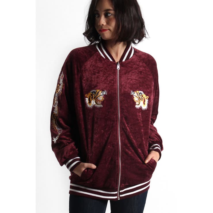 低身長向け】ベロアリバーシブルスカジャン[品番：WG010000167]｜WEGO