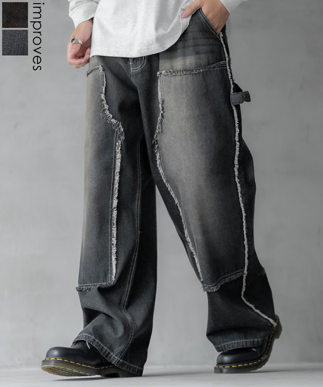 デニムパンツ メンズ フリンジ加工[品番：IP000006766]｜improves