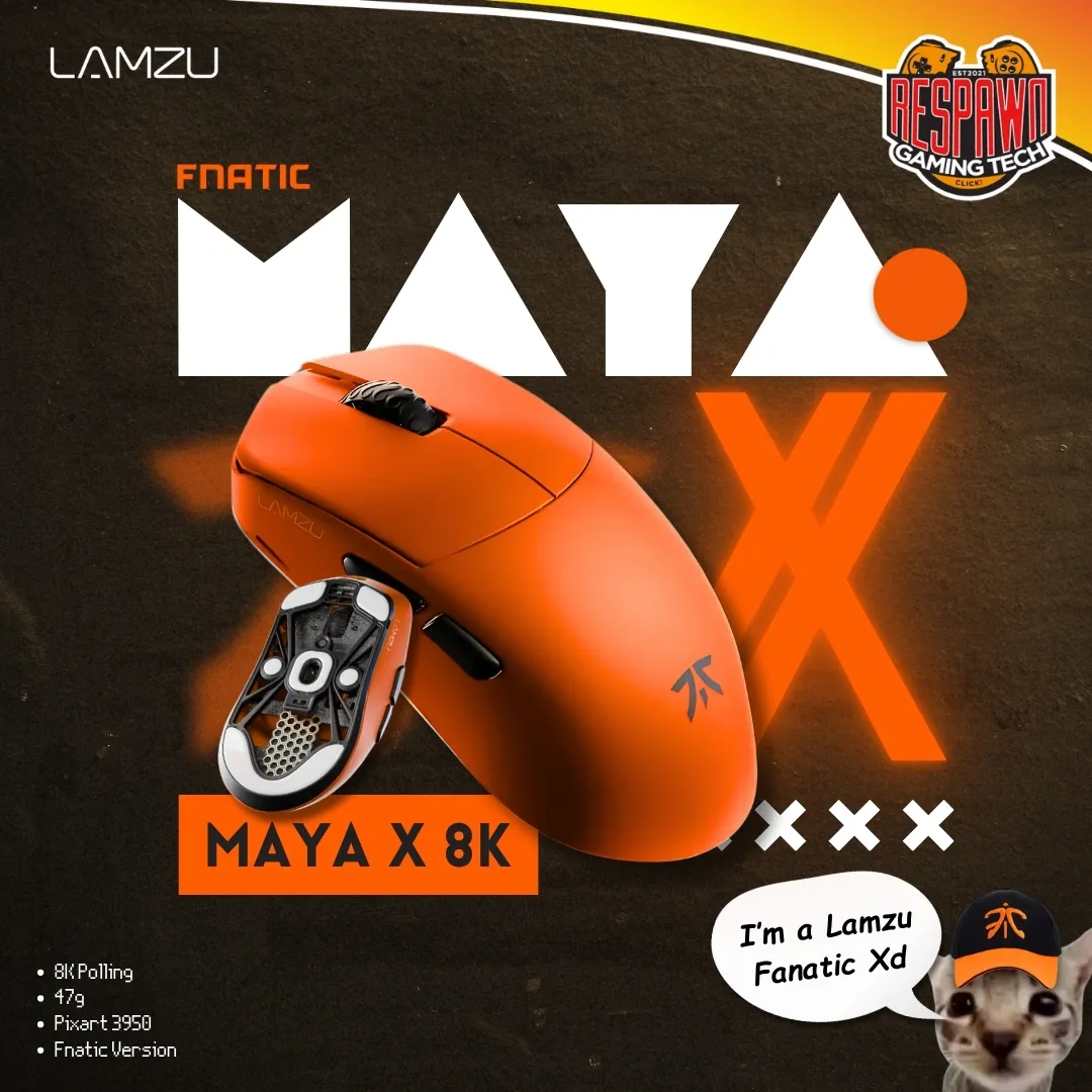Fnatic X Lamzu Maya X 8K Wireless Gaming Mouse – Respawn Gaming Tech