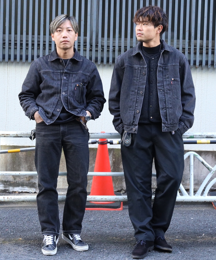 TYPE I トラッカージャケット ブラック STONEWASH(L ブラック