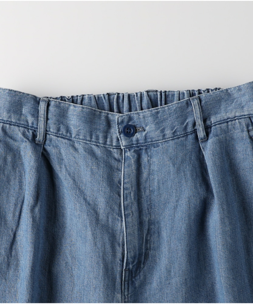 麻デニムワイドイージーパンツ メンズ(S 濃色): ボトムス｜Right-on